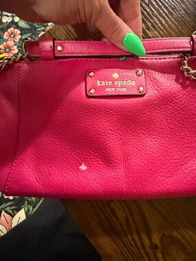 Pre loved kate spade Bright Pink Leather Chain-Handle Shoulder Bag